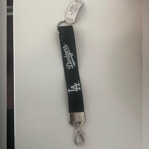 Los Angeles Dodgers Black Keychain Lanyard Wristlet